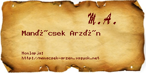 Manácsek Arzén névjegykártya